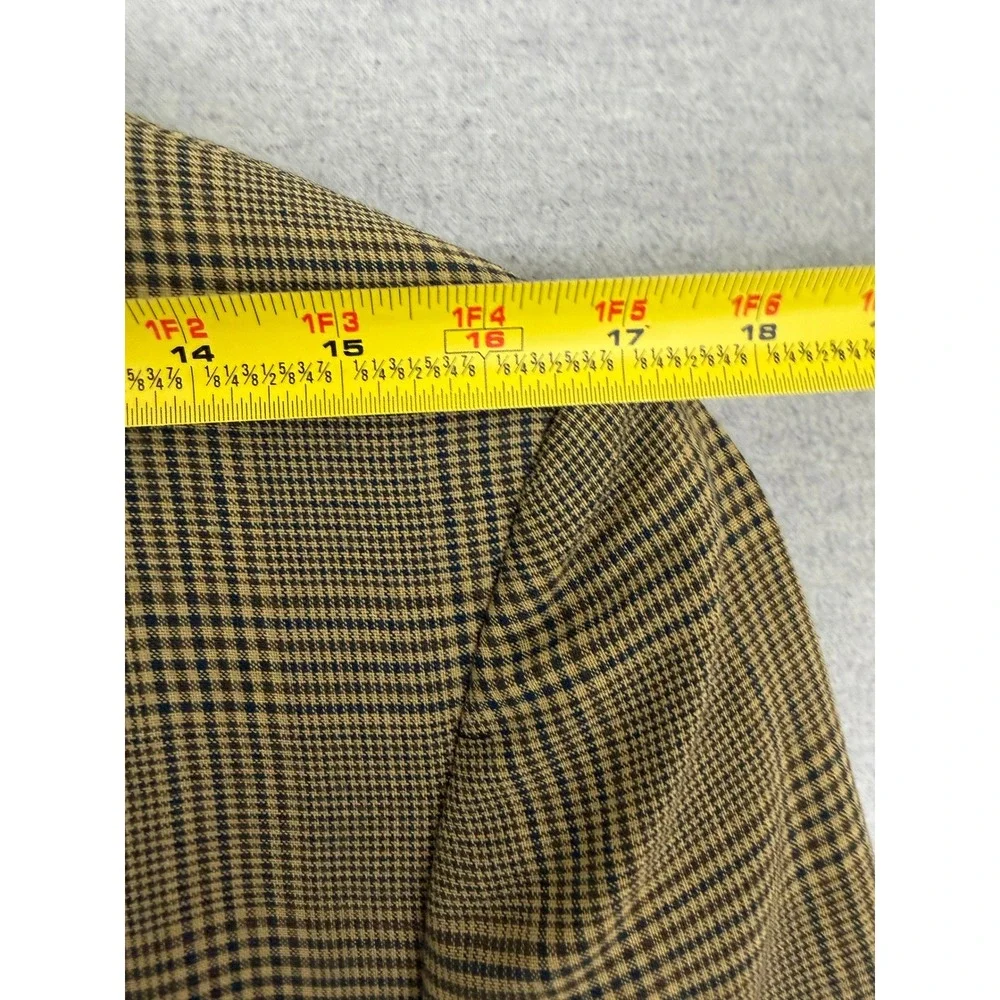 Vintage 60s Bespoke Glen Plaid Sport Coat Blazer Olive Tan 40L Union Made